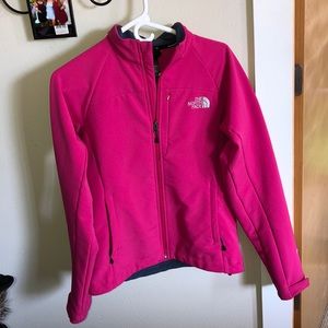 The North Face pink jacket